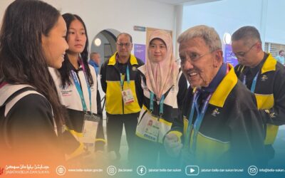 Keberangkatan Presiden Majlis Olimpik Kebangsaan Negara Brunei Darussalam Ke Tempat Sukan Renang