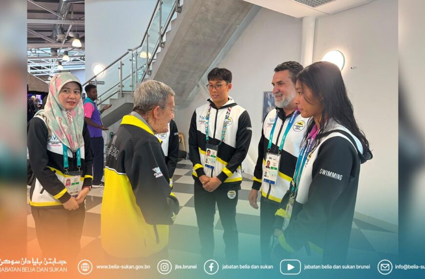 Keberangkatan Presiden Majlis Olimpik Kebangsaan Negara Brunei Darussalam Ke Tempat Sukan Renang