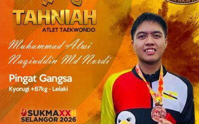 Ucapan Tahniah Atlet Pasukan Taekwondo Meraih Pingat Gangsa Dalam Acara Lelaki Kyurogi 87kg