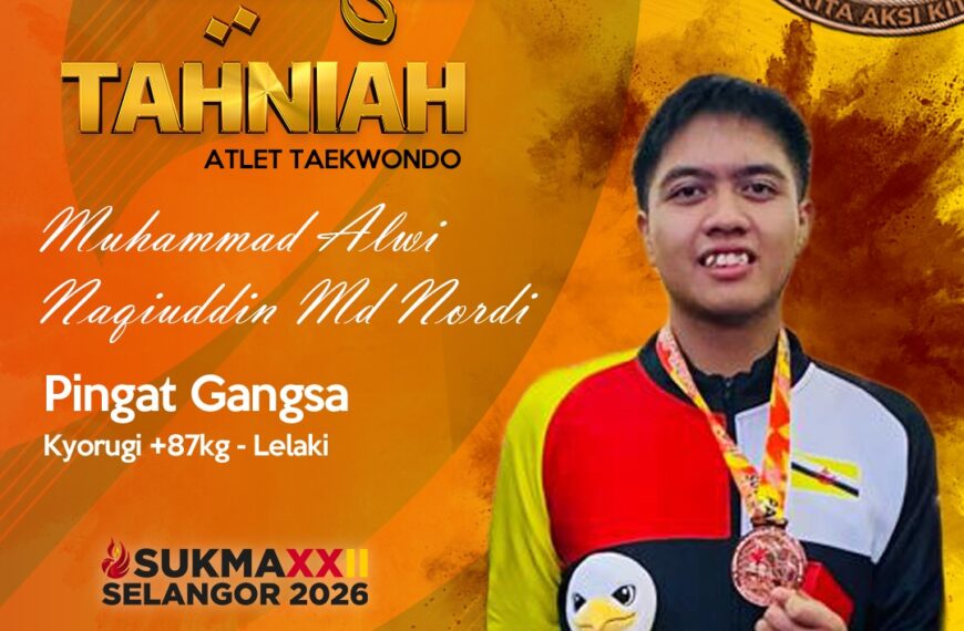 Ucapan Tahniah Atlet Pasukan Taekwondo Meraih Pingat Gangsa Dalam Acara Lelaki Kyurogi 87kg
